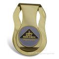 Brass Money Clip with Nickel-plated Finish, Customized Designs and Logos are Accepted